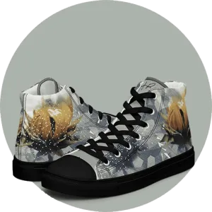 Aurum - sneaker montante en toile personnalisee, collection Flower constellation