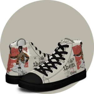 Bowie - sneaker montante en toile personnalisee, collection Rock remember