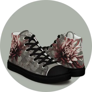 Cardinali - sneaker montante en toile personnalisee, collection Flower constellation