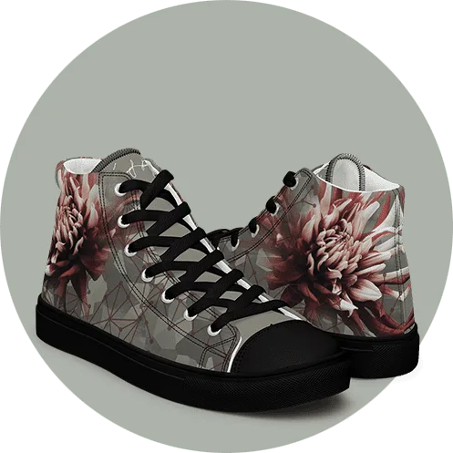 Cardinali - sneaker montante en toile personnalisee, collection Flower constellation