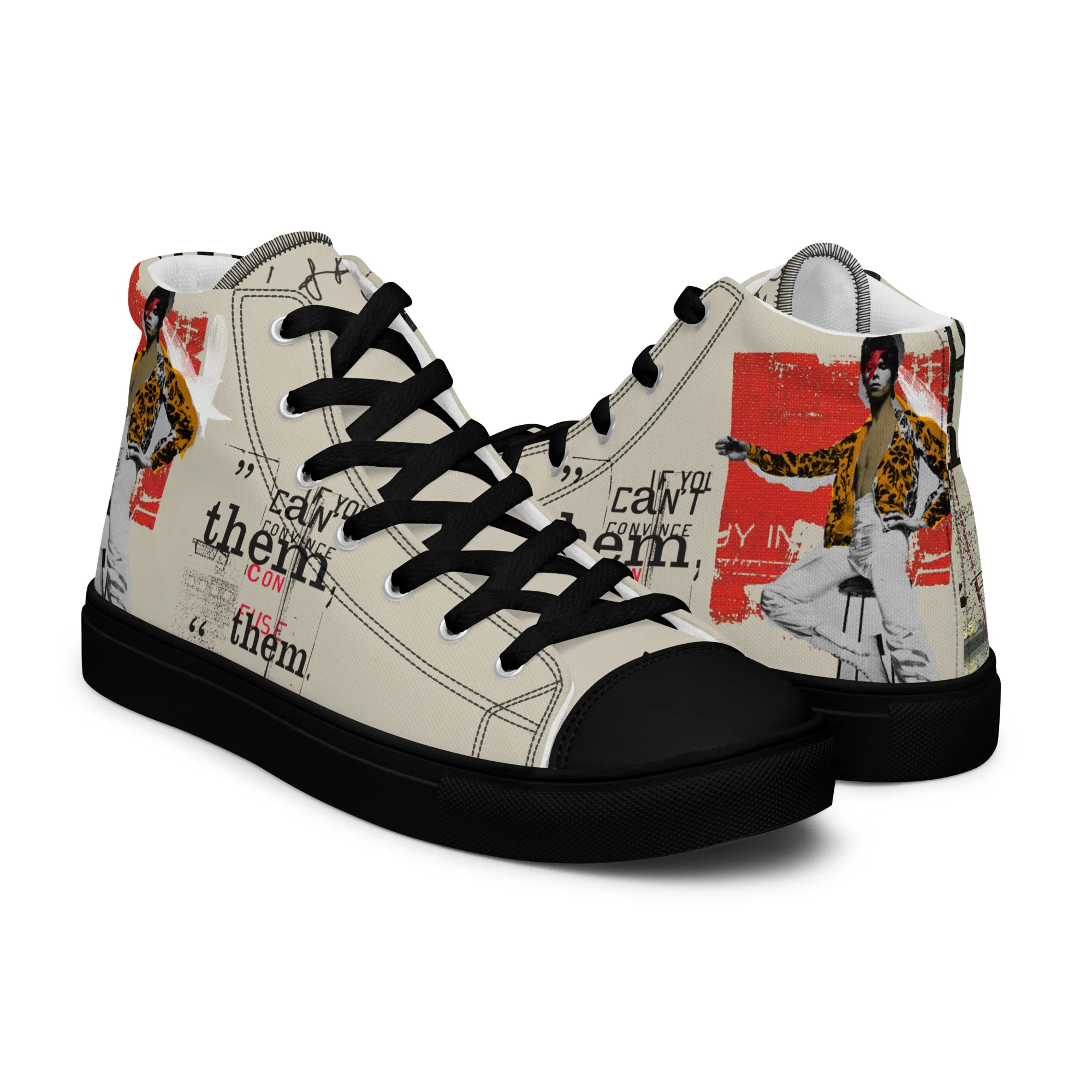 Bowie - sneaker montante en toile personnalisee, collection Rock remember - vue 4