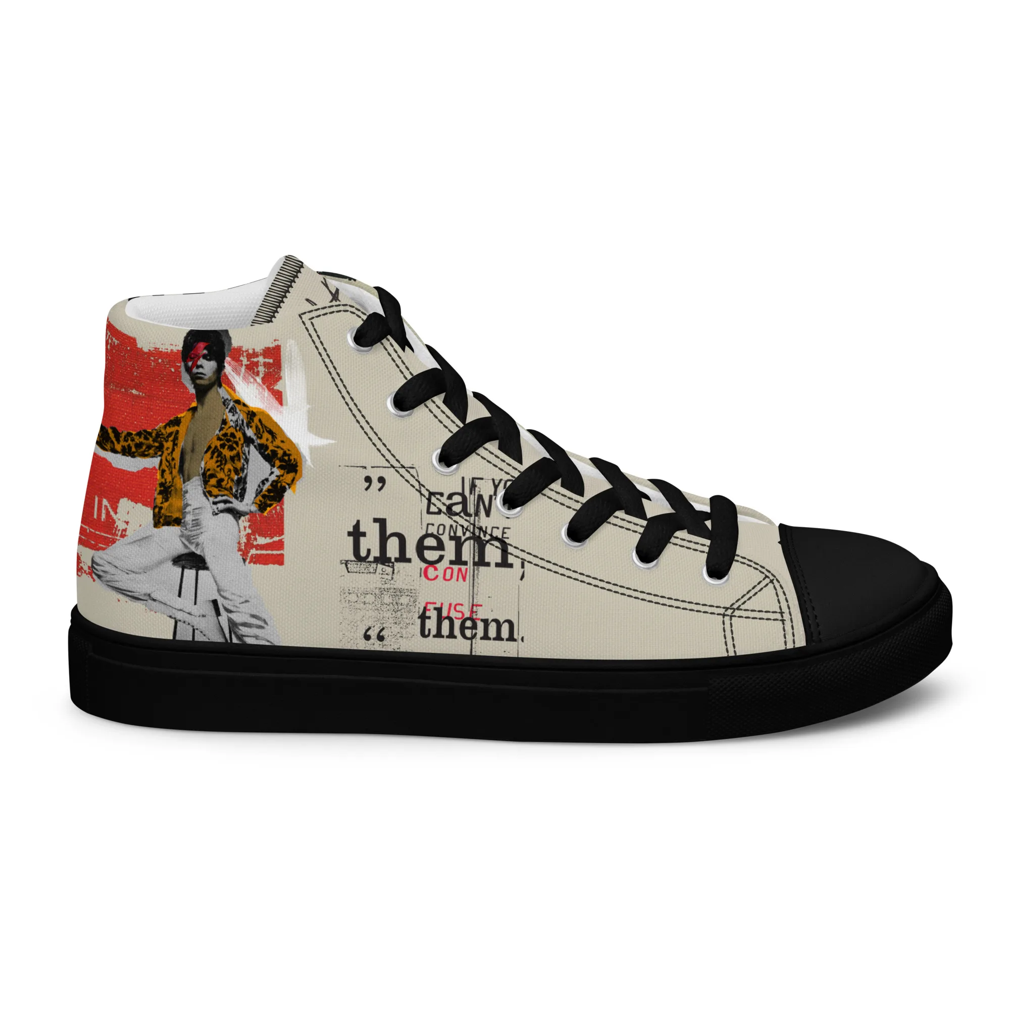 Bowie - sneaker montante en toile personnalisee, collection Rock remember - vue 2