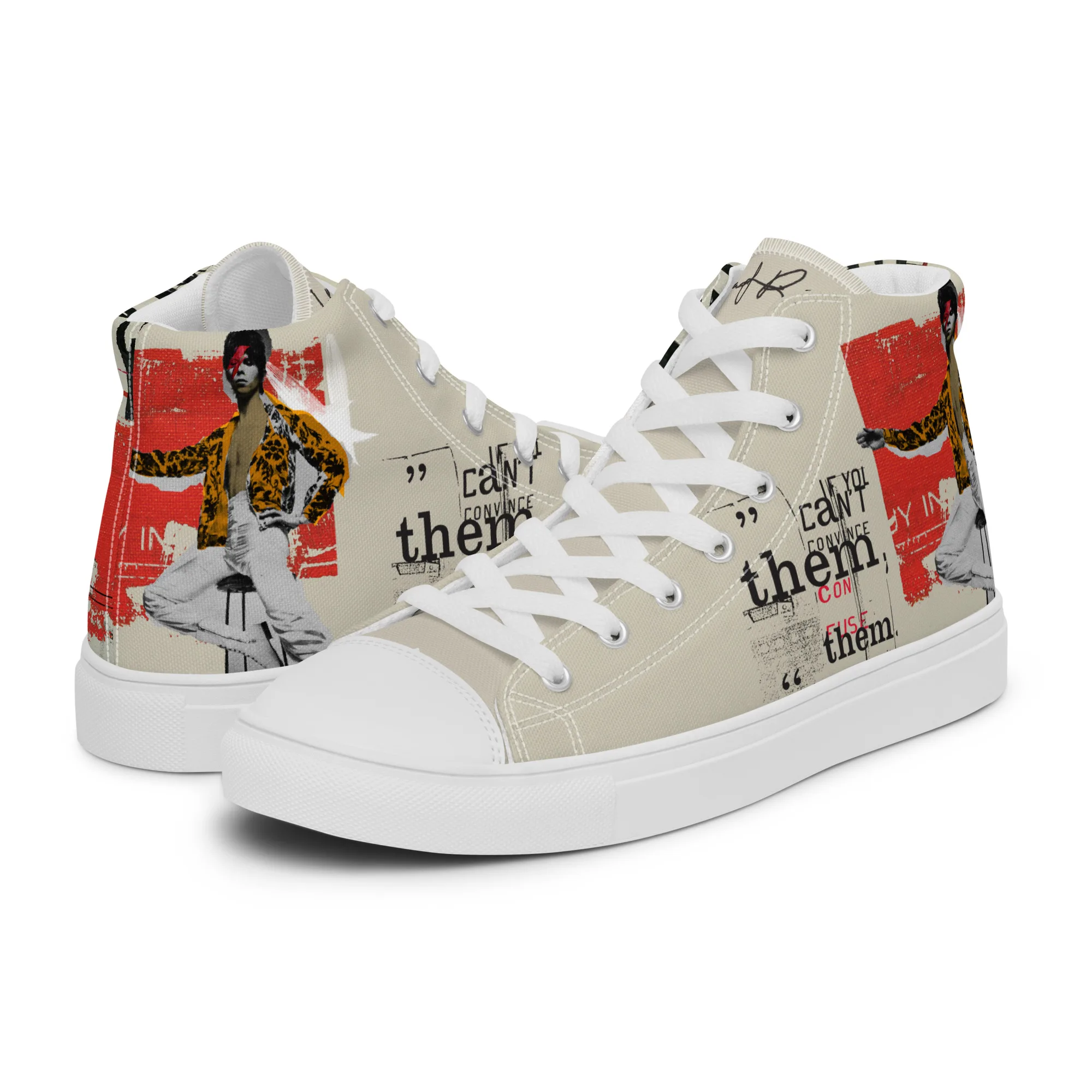 Bowie - sneaker montante en toile personnalisee, collection Rock remember - vue 5