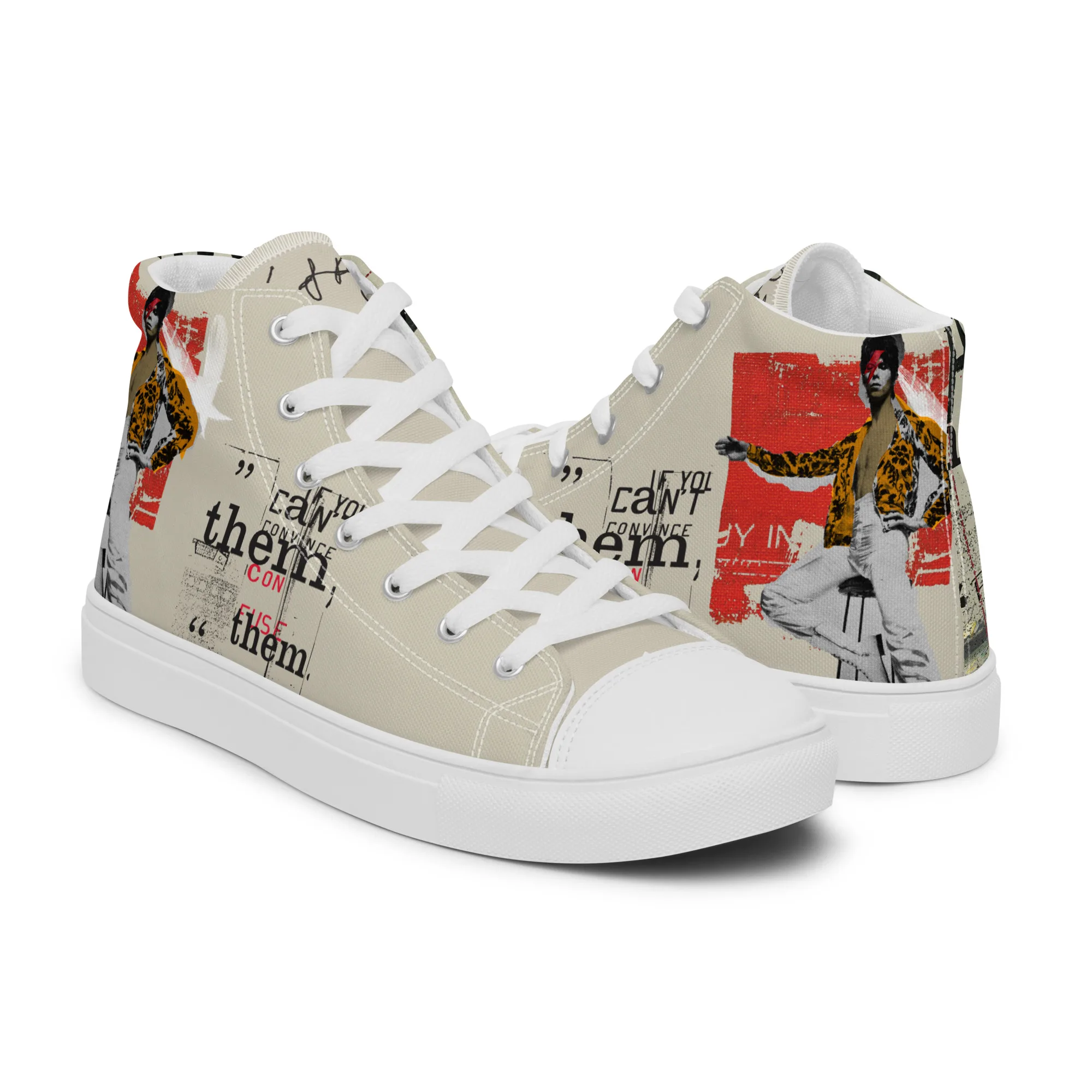 Bowie - sneaker montante en toile personnalisee, collection Rock remember - vue 6