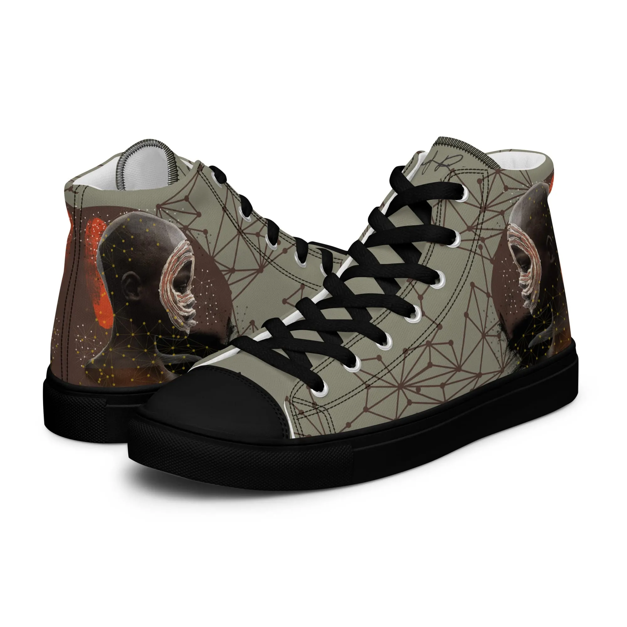 The eeg - sneaker montante en toile personnalisee, collection Les guerriers - vue 4