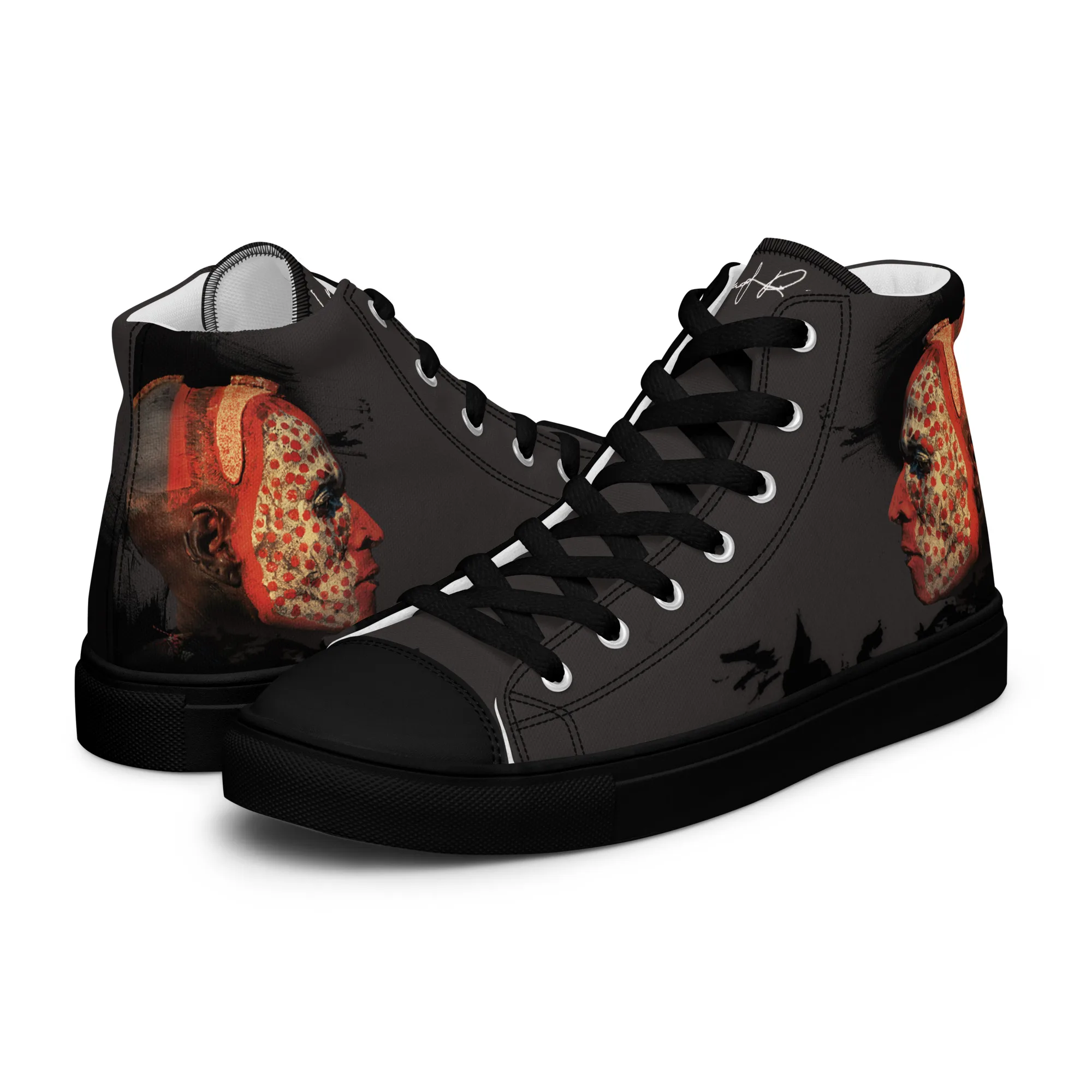 Iroquois - sneaker montante en toile personnalisee, collection Les guerriers - vue 4