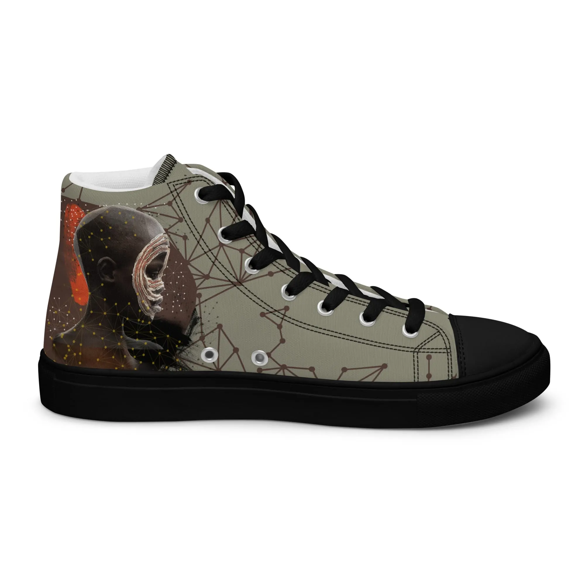 The eeg - sneaker montante en toile personnalisee, collection Les guerriers - vue 2