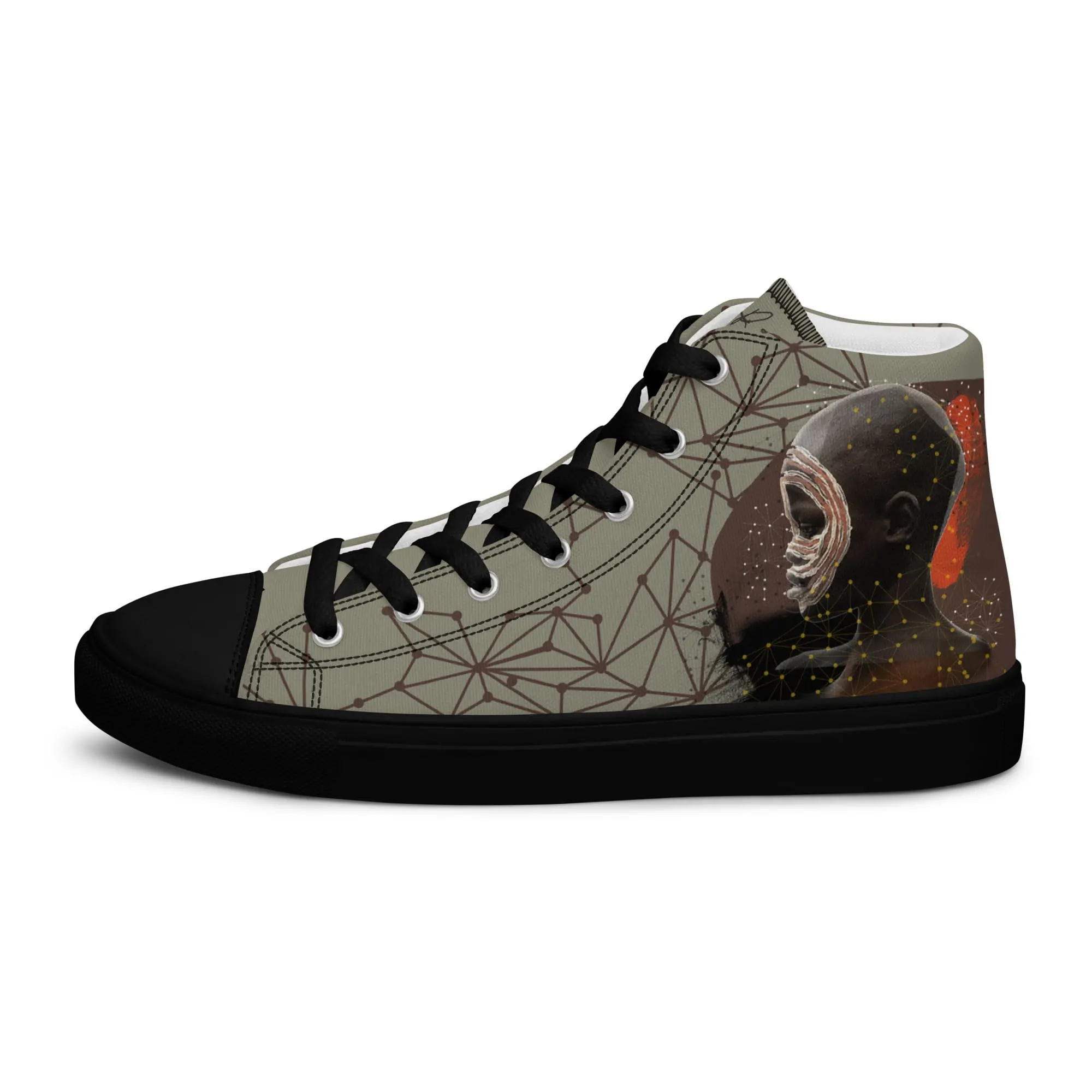 The eeg - sneaker montante en toile personnalisee, collection Les guerriers - vue 3