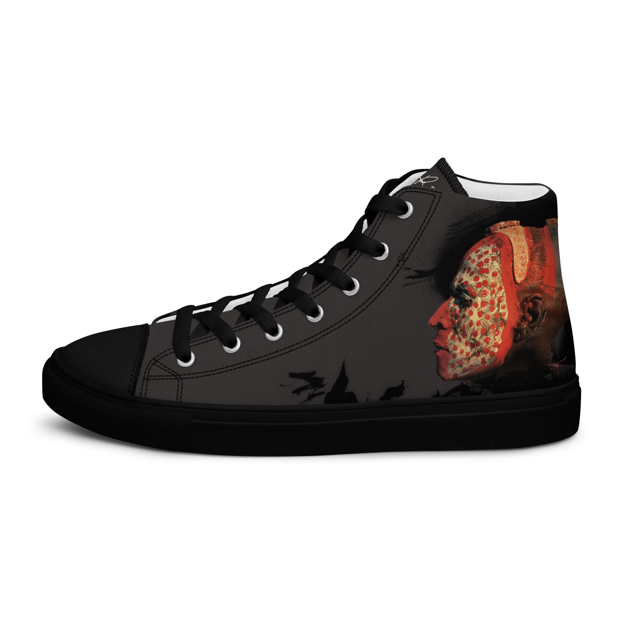 Iroquois - sneaker montante en toile personnalisee, collection Les guerriers - vue 3
