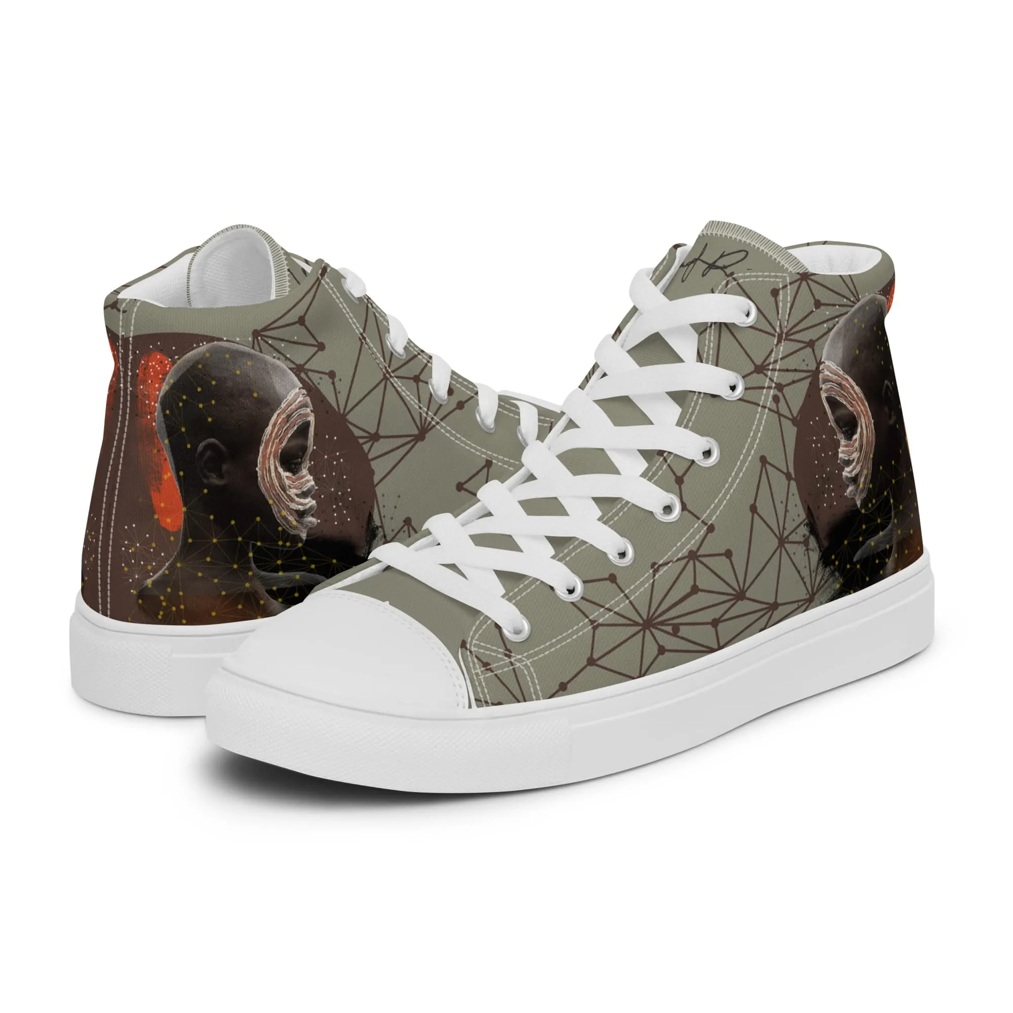 The eeg - sneaker montante en toile personnalisee, collection Les guerriers - vue 5
