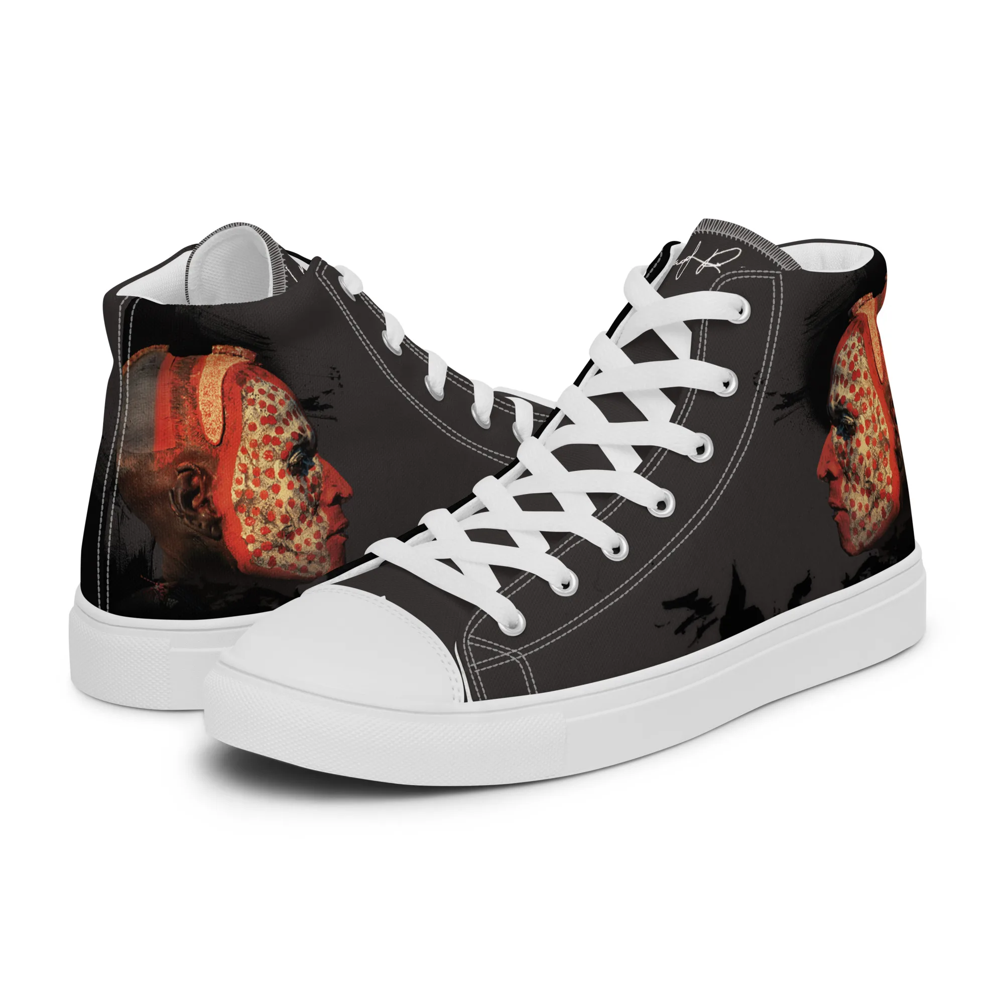 Iroquois - sneaker montante en toile personnalisee, collection Les guerriers - vue 5