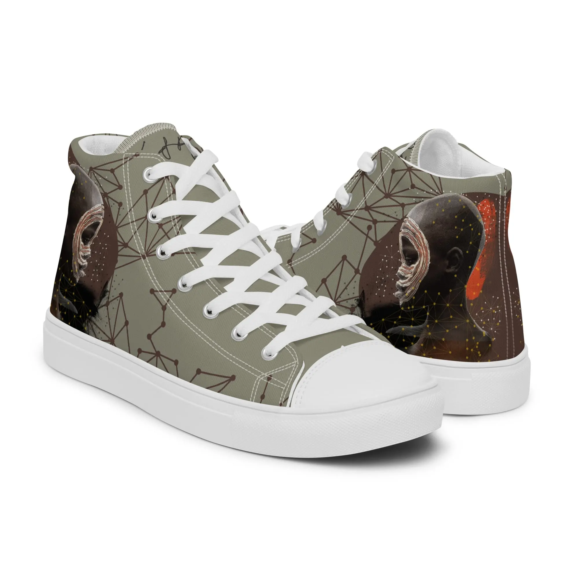 The eeg - sneaker montante en toile personnalisee, collection Les guerriers - vue 6