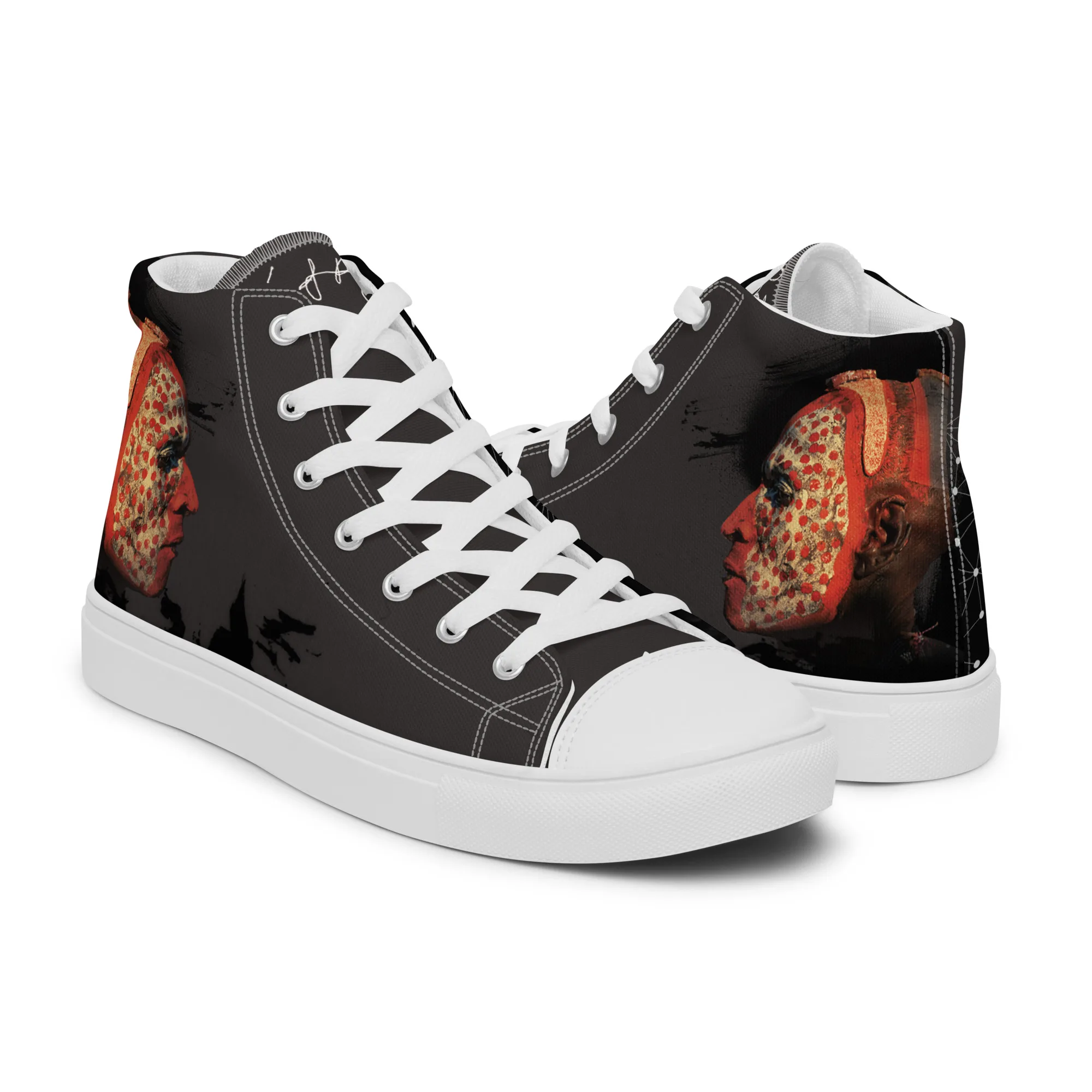 Iroquois - sneaker montante en toile personnalisee, collection Les guerriers - vue 6